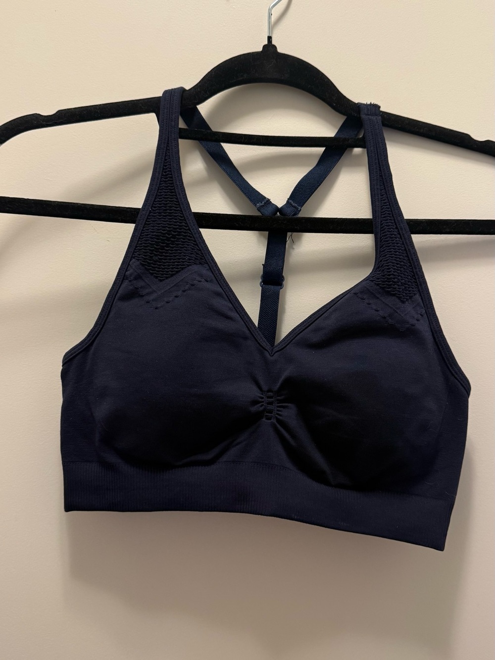 Athleta Navy Racerback Seamless Sports Bralette